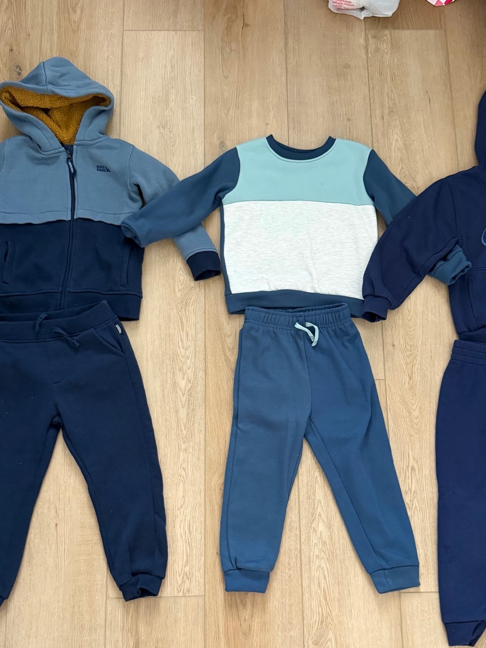 4T Boys 3 Blue Matching Sets Colorblock Kids Sweatshirt and Joggers Set